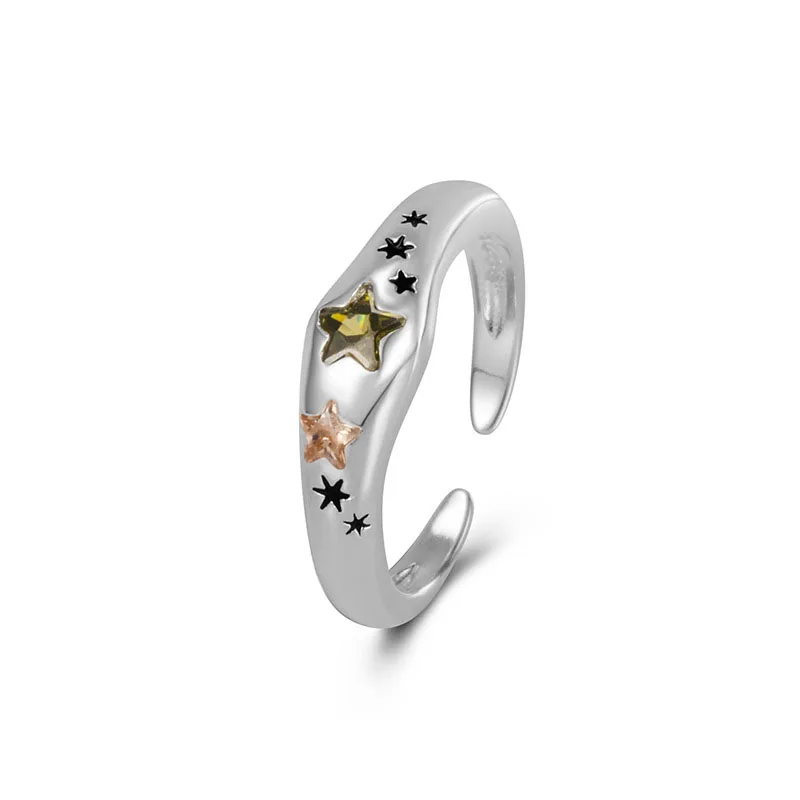 Women's Sterling Silver Zircon Contrast Ring S925 Full Body Sterling Silver Opening Adjustable Ring Birthday Holiday Gift
Women's Sterling Silver Zircon Contrast Ring S925 Full Body Sterling Silver Opening Adjustable Ring Birthday Holiday Gift