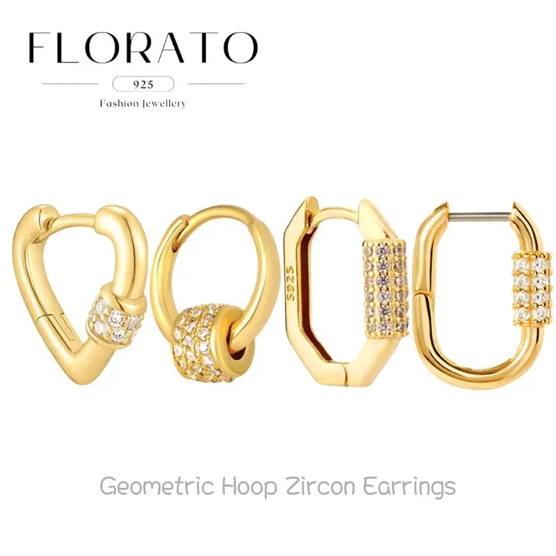 925 Silver Needle Geometric Hoop Zircon Earrings Personalized Heart-shaped Micro-set Simple Ear Buttons Fashion Party Jewelry
925 Silver Needle Geometric Hoop Zircon Earrings Personalized Heart-shaped Micro-set Simple Ear Buttons Fashion Party Jewelry