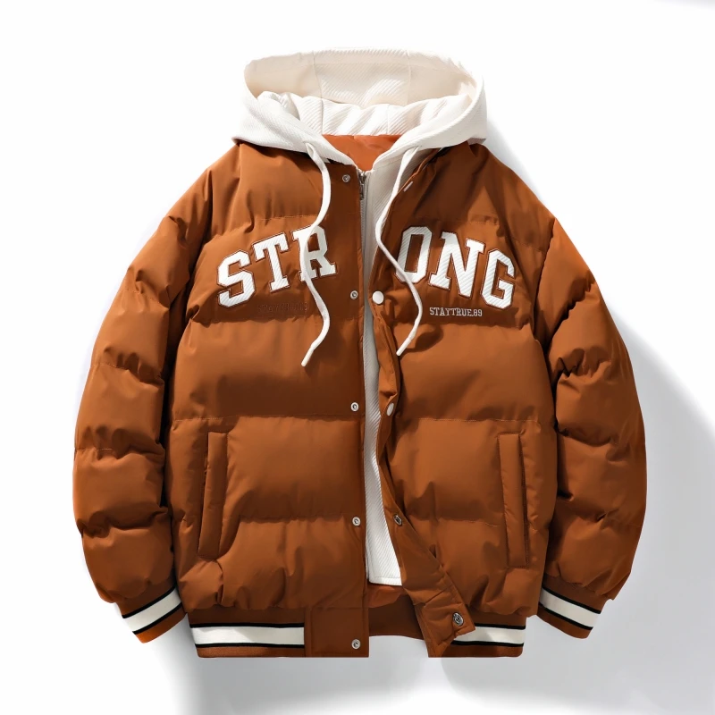 Men Down Jacket Autumn Winter New Fashion Color-Block Warm Thickened Trend High Street Hooded Fake Two Coat Men Casual Jacket
Men Down Jacket Autumn Winter New Fashion Color-Block Warm Thickened Trend High Street Hooded Fake Two Coat Men Casual Jacket