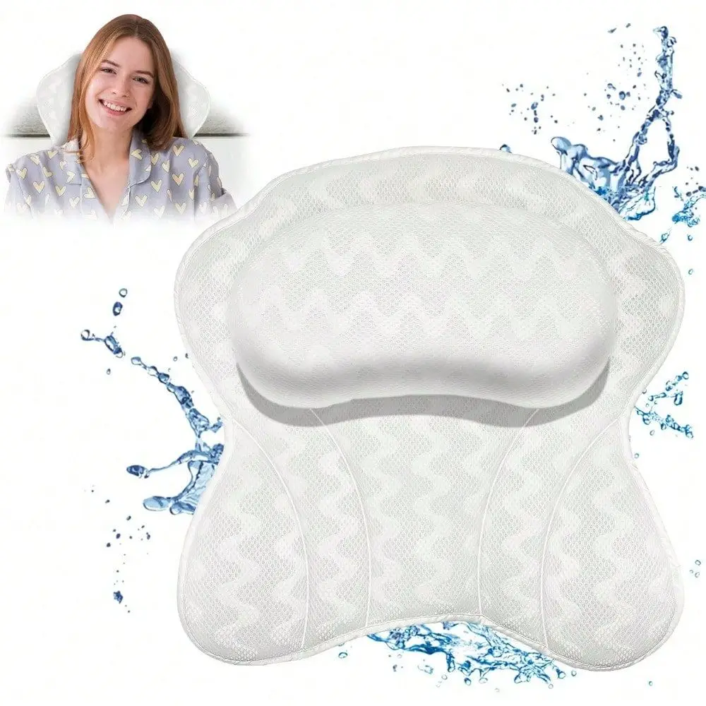 Pillow Spa Bathtub Ergonomic For Tub, Neck, Head, Shoulder Pillows Support Cushion Headrest,Strong Grip Suction Cups Soaking An
Pillow Spa Bathtub Ergonomic For Tub, Neck, Head, Shoulder Pillows Support Cushion Headrest,Strong Grip Suction Cups Soaking An