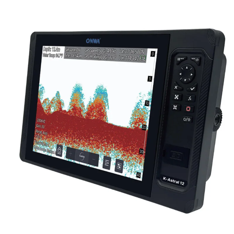 K-Astral 12C (Chirp Echo Sounder) 12-inch Touchscreen Display MFD GPS Chart Plotter with Built-in Chirp Fishfinder
K-Astral 12C (Chirp Echo Sounder) 12-inch Touchscreen Display MFD GPS Chart Plotter with Built-in Chirp Fishfinder