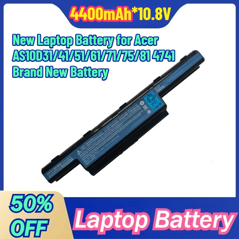 New Laptop Battery for Acer AS10D31/41/51/61/71/75/81 4741 Brand New Battery
New Laptop Battery for Acer AS10D31/41/51/61/71/75/81 4741 Brand New Battery