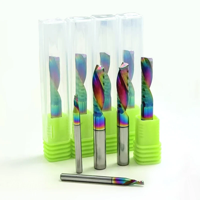 10 шт./лот 3,175/4/5/6/8 мм вниз с цветным покрытием AAA 1 флейта спиральная фреза-фреза с ЧПУ твердосплавная фреза
10 шт./лот 3,175/4/5/6/8 мм вниз с цветным покрытием AAA 1 флейта спиральная фреза-фреза с ЧПУ твердосплавная фреза