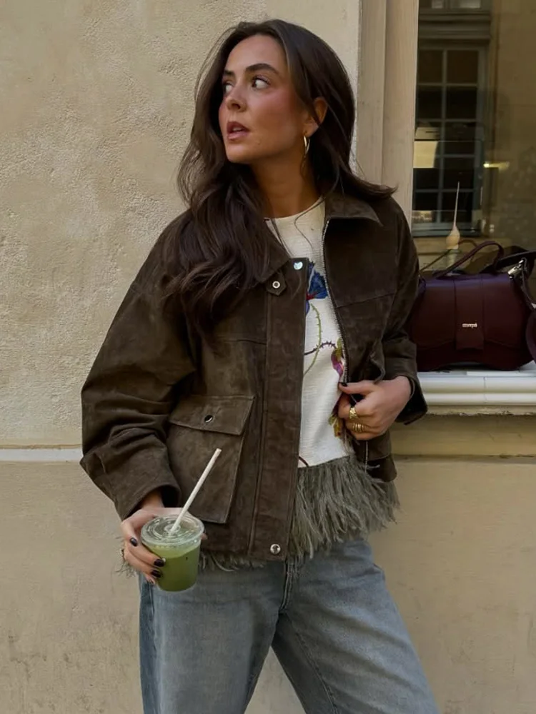 HH женские осенние повседневные шикарные однотонные куртки с длинным рукавом с отложным воротником и карманами на молнии, модные женские модные пальто
HH женские осенние повседневные шикарные однотонные куртки с длинным рукавом с отложным воротником и карманами на молнии, модные женские модные пальто