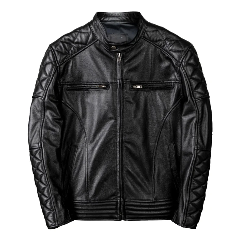 Black Spring Leather Jacket Men Sports Style Plus Size 5XL Genuine Natural Cowhide Stand Collar Slim Fit Leather Coat
Black Spring Leather Jacket Men Sports Style Plus Size 5XL Genuine Natural Cowhide Stand Collar Slim Fit Leather Coat