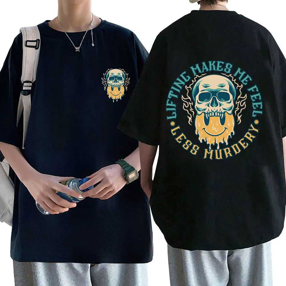 Lifting Makes Me Feel Less Murdery Graphic Tshirt Male Casual Soft Cotton O-collar T-shirt Men Women Gym Fitness Oversized Tees
Lifting Makes Me Feel Less Murdery Graphic Tshirt Male Casual Soft Cotton O-collar T-shirt Men Women Gym Fitness Oversized Tees