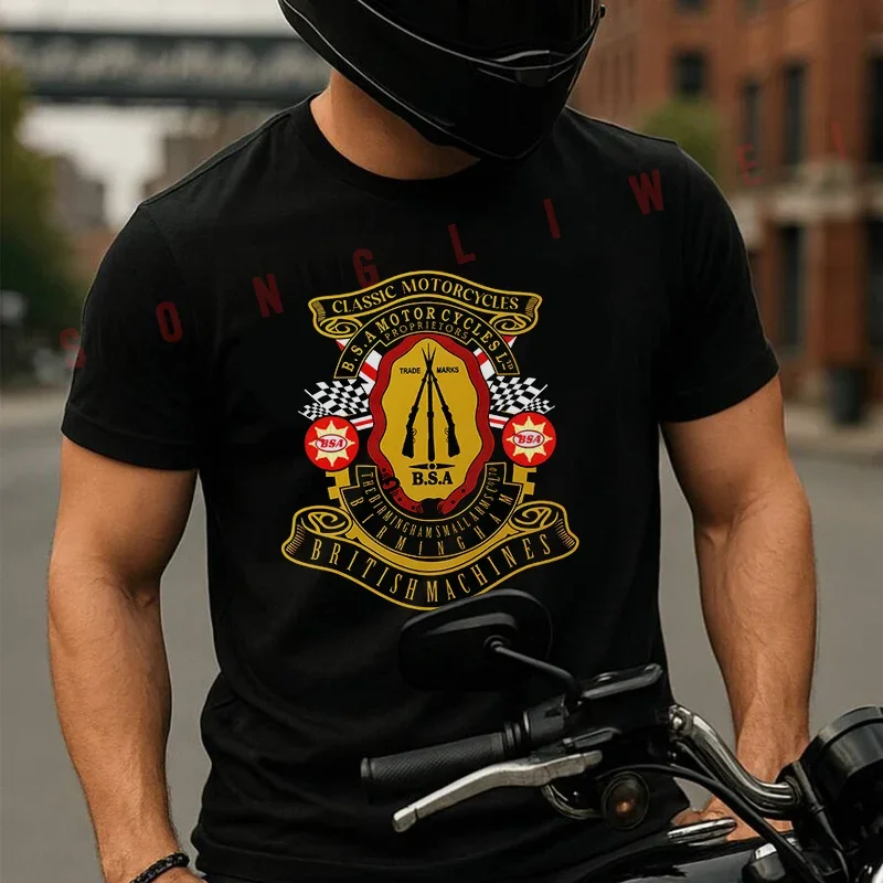 Moto Cotton T-Shirt Vintage Logo For B S A Motorcycles Men Tees O-neck Short Sleeve T Shirt Fashion Hip Hop Streetwear Tshirt
Moto Cotton T-Shirt Vintage Logo For B S A Motorcycles Men Tees O-neck Short Sleeve T Shirt Fashion Hip Hop Streetwear Tshirt