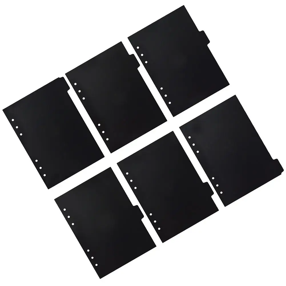 A5 Loose Leaf Binder Dividers 6 Hole Black PP Separator Pages for Notebooks Index Cards Plastic Tabs Office Supplies
A5 Loose Leaf Binder Dividers 6 Hole Black PP Separator Pages for Notebooks Index Cards Plastic Tabs Office Supplies
