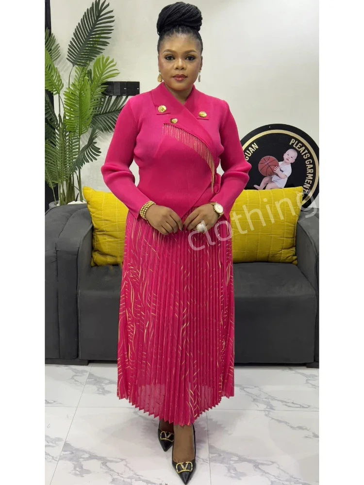 Miyake Elegant Banquet Pleated A-line Dress Suit Collar Mid To Long Style Waist Cinching Slimming Women Folds Skirt 2025 New
Miyake Elegant Banquet Pleated A-line Dress Suit Collar Mid To Long Style Waist Cinching Slimming Women Folds Skirt 2025 New