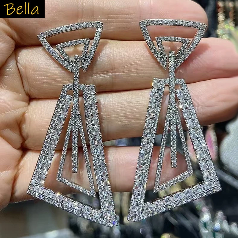Geometric Drop Earrings Sparkling cubic zirconia Triangle Statement Dangle Earrings for Women dinner party jewelry
Geometric Drop Earrings Sparkling cubic zirconia Triangle Statement Dangle Earrings for Women dinner party jewelry