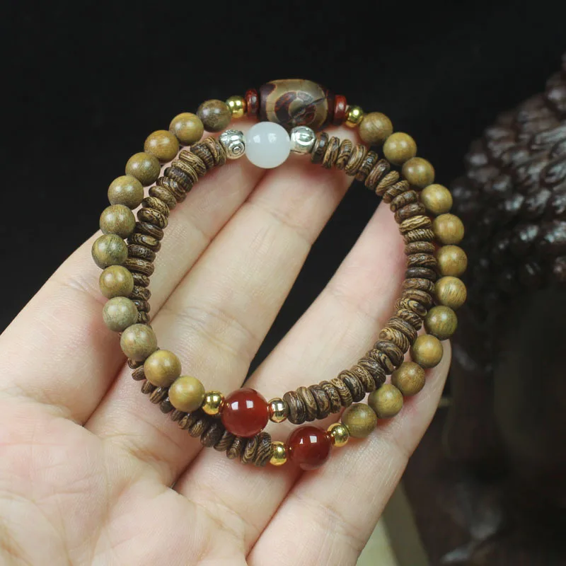 Vintage Green Sandalwood Chicken Wing Wood Beaded 6mm Double Circle Bracelet for Men Women Literary Play Wooden Craft Gifts
Vintage Green Sandalwood Chicken Wing Wood Beaded 6mm Double Circle Bracelet for Men Women Literary Play Wooden Craft Gifts