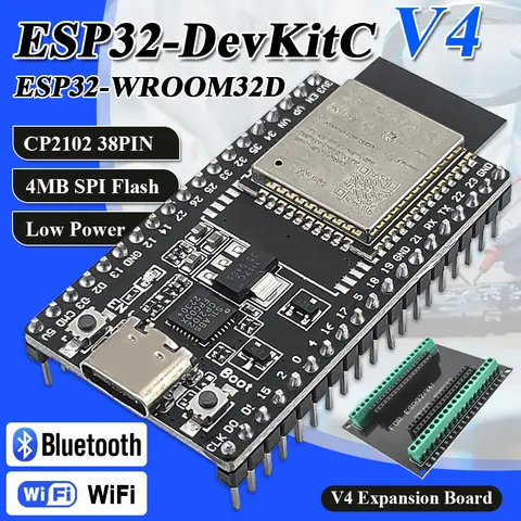 ESP32 Development Board with GPIO Expansion Board Kit ESP32-32D BT Wifi Module 38PIN CP2102 ESP32-DevKitC USB Type-C