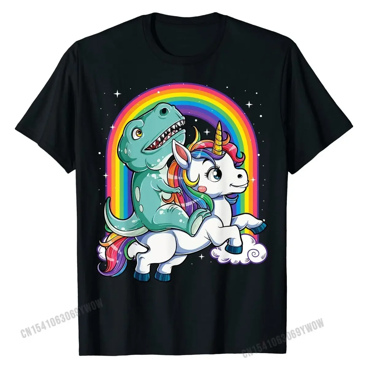 Dinosaur riding unicorn fun printed T-shirt, men's summer fashion top 100% cotton casual personality
Dinosaur riding unicorn fun printed T-shirt, men's summer fashion top 100% cotton casual personality