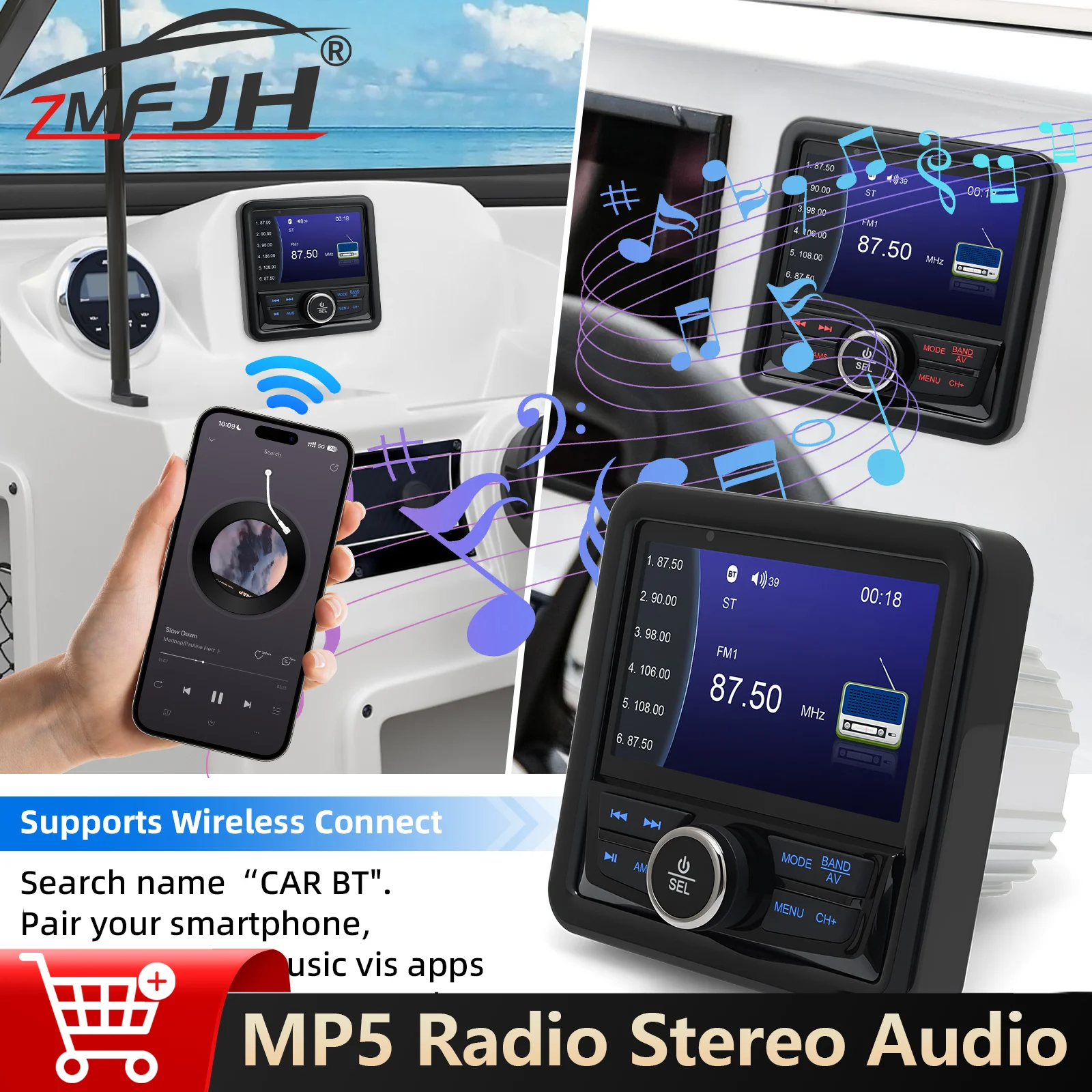 Marine MP5 Player Radio Stereo Player Audio Bluetooth-compatible FM AM Radio For RV ATV UTV SPA Speaker Boat Accessories
Marine MP5 Player Radio Stereo Player Audio Bluetooth-compatible FM AM Radio For RV ATV UTV SPA Speaker Boat Accessories
