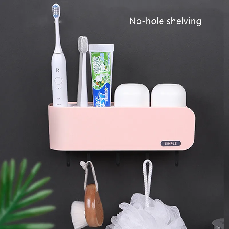 Toilet Punch-free Rack Toothbrush Mouthwash Cup Holder Wall-mounted Bathroom Towel Rack Wash Set with Hook Practical New
Toilet Punch-free Rack Toothbrush Mouthwash Cup Holder Wall-mounted Bathroom Towel Rack Wash Set with Hook Practical New