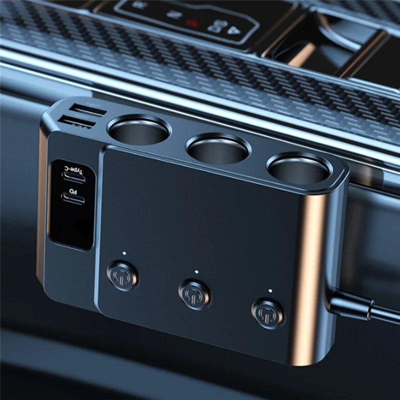 A73E-Versatile Car Charging Solution: 1In7 Cigarette Lighter With USB 3.0 And PD, 12-24V For High Power Performance
A73E-Versatile Car Charging Solution: 1In7 Cigarette Lighter With USB 3.0 And PD, 12-24V For High Power Performance