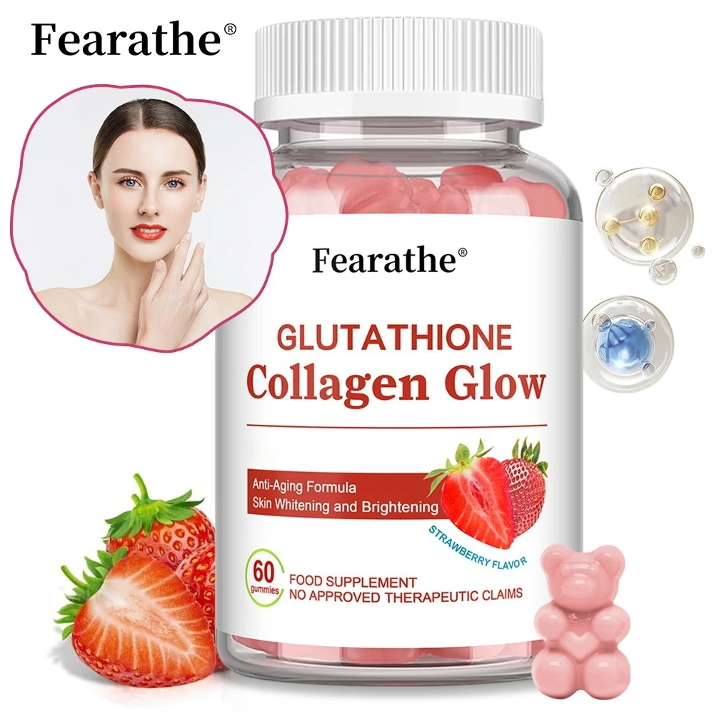 Glutathione Collagen Glow Gummies - 60 Count, Collagen Gummies with Vitamin C, E, for Skin Care, Anti-Aging, Strawberry Flavor
Glutathione Collagen Glow Gummies - 60 Count, Collagen Gummies with Vitamin C, E, for Skin Care, Anti-Aging, Strawberry Flavor