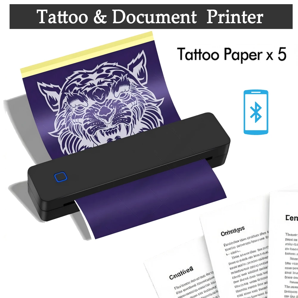 A4 Tattoo Printer Inkless Portable Thermal Machine for Travel Artists, Bluetooth Thermal Stencil Copier Tattoo Stencil Printer
A4 Tattoo Printer Inkless Portable Thermal Machine for Travel Artists, Bluetooth Thermal Stencil Copier Tattoo Stencil Printer