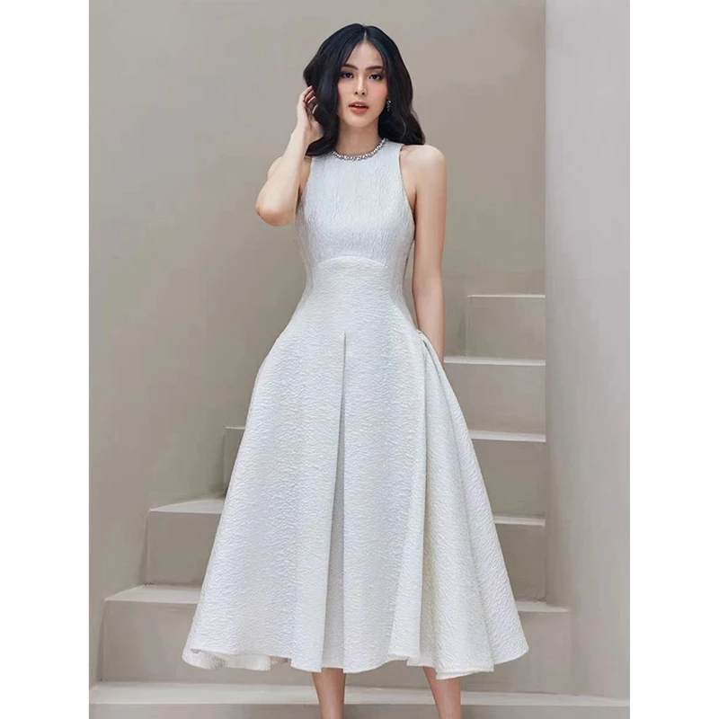 Ele Simple White Dr для женщин Летняя длинная юбка с высокой талией No Sve Платье из полиэфирного волокна подходит для повседневного ношения
Ele Simple White Dr для женщин Летняя длинная юбка с высокой талией No Sve Платье из полиэфирного волокна подходит для повседневного ношения