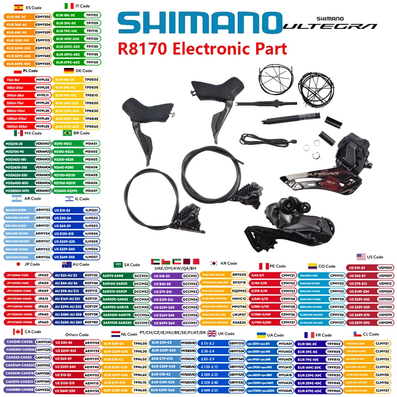 Shimano ULTEGRA Series Di2 Groupset R8170 Electronic Part Without Crankset 2x12s For Road Bike No Crankarm No Chainring Original
Shimano ULTEGRA Series Di2 Groupset R8170 Electronic Part Without Crankset 2x12s For Road Bike No Crankarm No Chainring Original