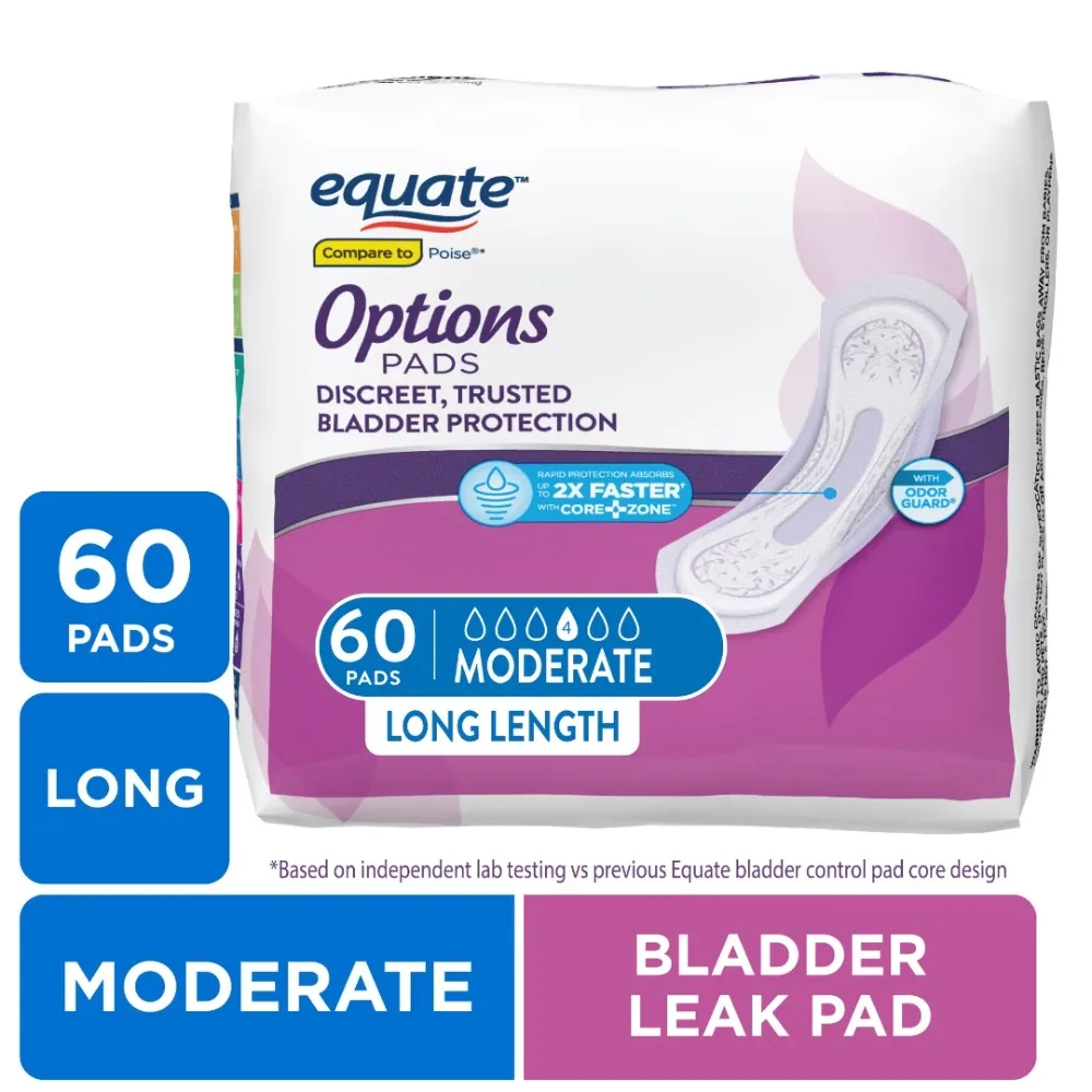 Women Incontinence Pads Moderate Absorbency Long Length Sanitary Pads for Bladder Leakage Protection 60 Count Incontinence Products for Women
Women Incontinence Pads Moderate Absorbency Long Length Sanitary Pads for Bladder Leakage Protection 60 Count Incontinence Products for Women