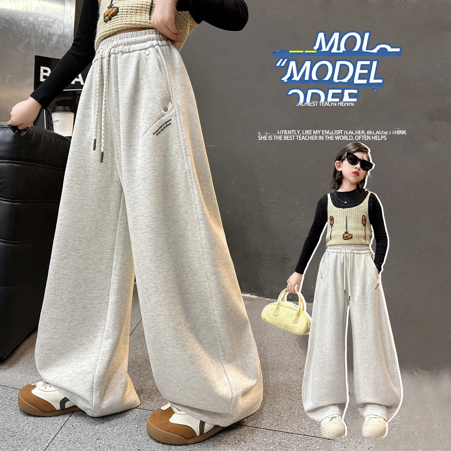 Girl Long Pants Tween Child Streetwear Trendy Korean Style Sweatpants Kid Spring Autumn Letter Embroidery Loose Bottom Age 4-14Y
Girl Long Pants Tween Child Streetwear Trendy Korean Style Sweatpants Kid Spring Autumn Letter Embroidery Loose Bottom Age 4-14Y