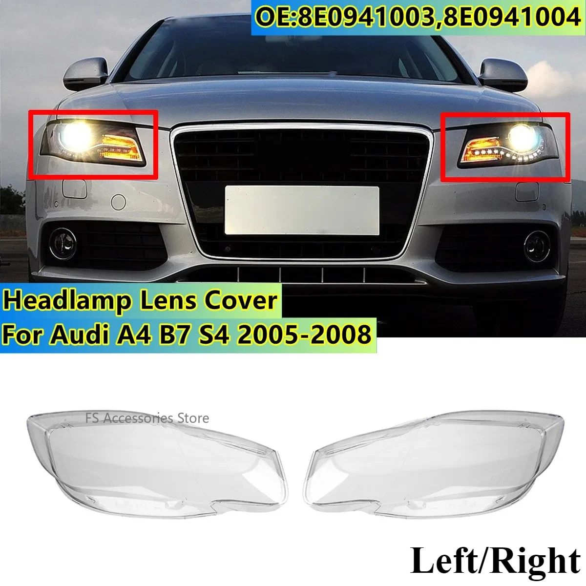Левая/правая крышка объектива передней фары, прозрачный абажур, прозрачная крышка фары для Audi A4 B7 S4 RS4 2006 2007 2008
Левая/правая крышка объектива передней фары, прозрачный абажур, прозрачная крышка фары для Audi A4 B7 S4 RS4 2006 2007 2008
