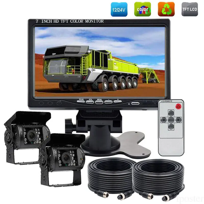 7 Inch Car Rear View Monitor With Two Heavy Duty CCD Color Rear View Parking Reversing Backup Camera With 10m 4pin Cable
7 Inch Car Rear View Monitor With Two Heavy Duty CCD Color Rear View Parking Reversing Backup Camera With 10m 4pin Cable