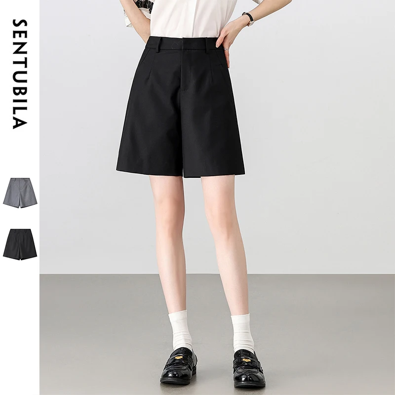 SENTUBILA Women A-line Shorts 2025 Summer Preppy Style High-waist Pockets Black Shorts Loose Casual Female Clothing 152K59054
SENTUBILA Women A-line Shorts 2025 Summer Preppy Style High-waist Pockets Black Shorts Loose Casual Female Clothing 152K59054