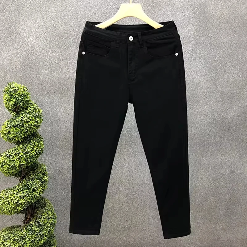 2025 Spring Autumn New Fashion Men's White Black Solid Color Casual Trendy Skinny Ankle Length Denim Trousers Male Jeans Pants
2025 Spring Autumn New Fashion Men's White Black Solid Color Casual Trendy Skinny Ankle Length Denim Trousers Male Jeans Pants