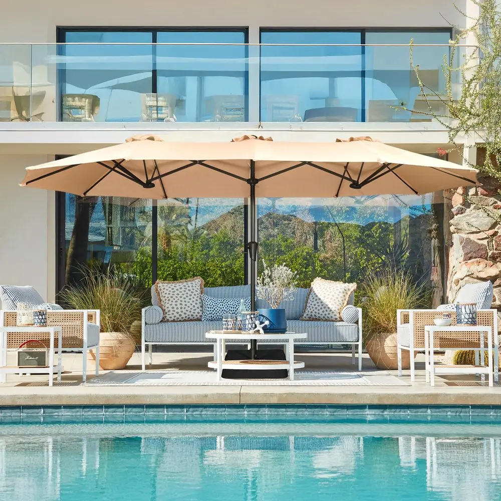 13FT Outdoor Umbrella for Patio, Double sided Pool Umbrellas with Fade Resistant Canopy, Large Table Umbrella for Deck, Market,
13FT Outdoor Umbrella for Patio, Double sided Pool Umbrellas with Fade Resistant Canopy, Large Table Umbrella for Deck, Market,