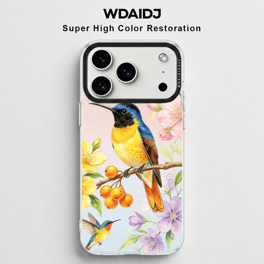 Hummingbird and Floral Print Clear Phone Case for iPhone 13 14 15 16 17 Nature Pattern Anti Yellow Shockproof Protective Cover
Hummingbird and Floral Print Clear Phone Case for iPhone 13 14 15 16 17 Nature Pattern Anti Yellow Shockproof Protective Cover