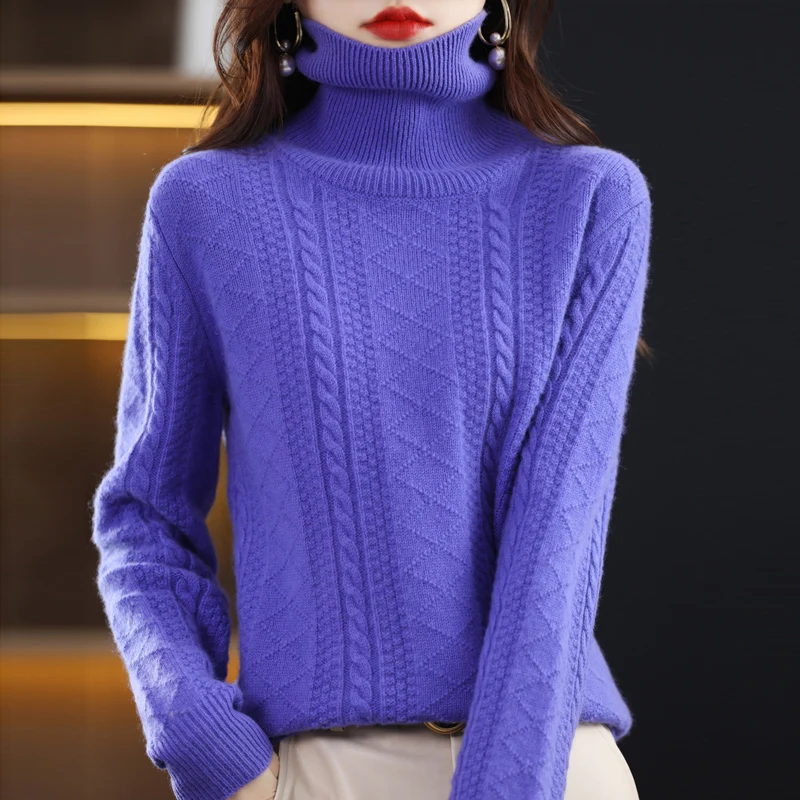 100% pure merino sweater 2023 autumn and winter new women's turtleneck pullover twist slim knit top women's coat
100% pure merino sweater 2023 autumn and winter new women's turtleneck pullover twist slim knit top women's coat