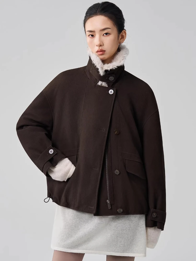 Genuine Leather Goose Down Jackets for Women High-end Simple Natural Lacon Lamb Fur Collar Deer Texture Real Goatskin Down Coat
Genuine Leather Goose Down Jackets for Women High-end Simple Natural Lacon Lamb Fur Collar Deer Texture Real Goatskin Down Coat