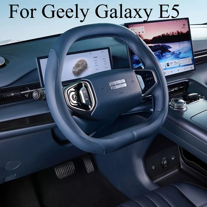 For Geely Galaxy E5 Leather Steering Wheel Cover, Original Car Color All-Season Anti-Slip Breathable Perforated Sweat-Absorbent
For Geely Galaxy E5 Leather Steering Wheel Cover, Original Car Color All-Season Anti-Slip Breathable Perforated Sweat-Absorbent