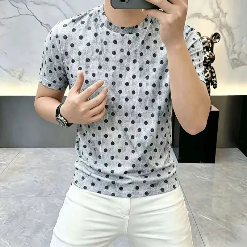 Summer Fashion Polka Dot Printed T-shirt for Men Mesh Stretch Breathable Casual T-shirt Versatile Social Street Wear T-shirts
Summer Fashion Polka Dot Printed T-shirt for Men Mesh Stretch Breathable Casual T-shirt Versatile Social Street Wear T-shirts