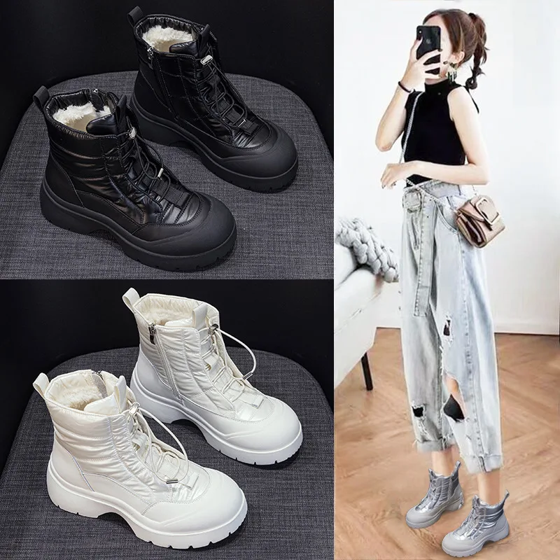 Winter Warm Thick Bottom High Help Fleece Lined Mid-Calf Snow Boots Casual Short Boot Autumn Winter Fashion Women's Shoes
Winter Warm Thick Bottom High Help Fleece Lined Mid-Calf Snow Boots Casual Short Boot Autumn Winter Fashion Women's Shoes