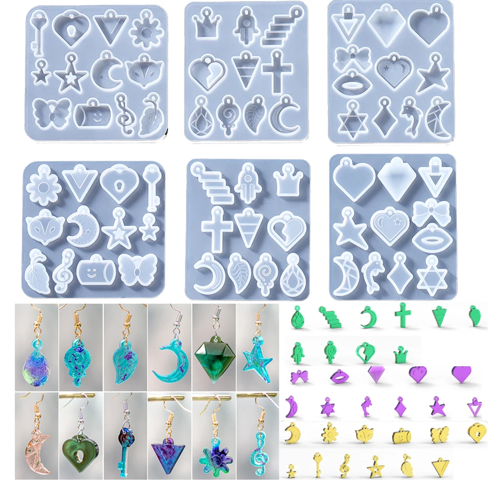 3D Irregular Earring Silicone Molds Leaf Cross Crown Epoxy Resin Mold DIY Resin Love Pendant Jewelry Keychain Crafts Making Tool
3D Irregular Earring Silicone Molds Leaf Cross Crown Epoxy Resin Mold DIY Resin Love Pendant Jewelry Keychain Crafts Making Tool