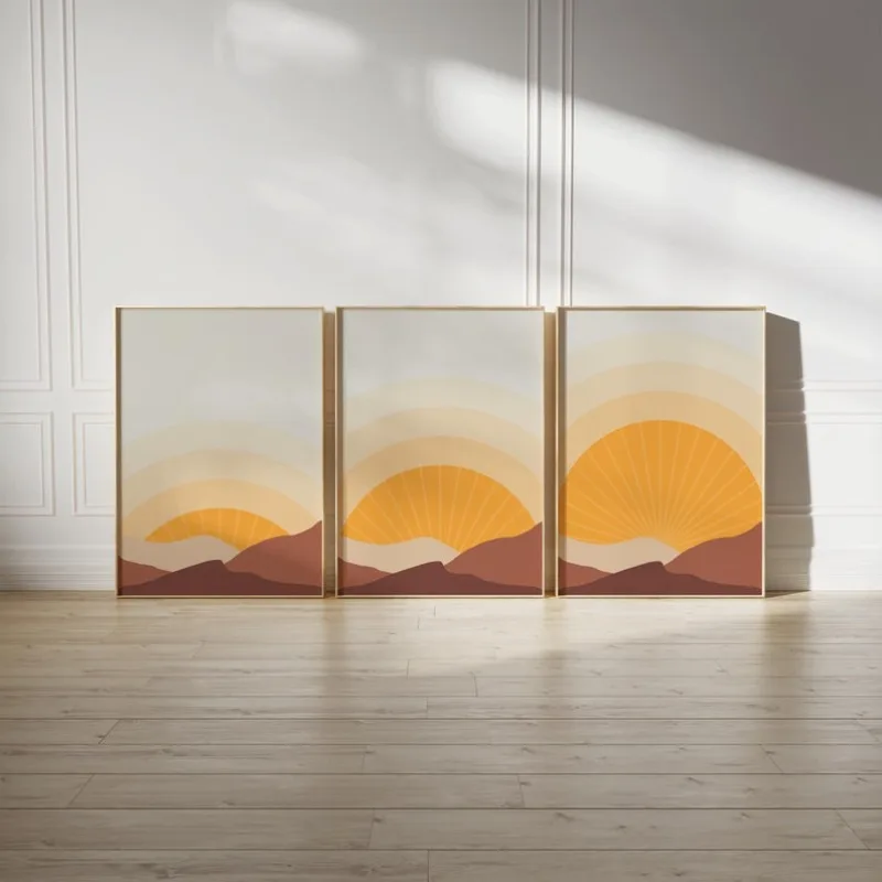 3pcs Abstract Sunrise Mid Century Modern Gallery Wall Extra Large Wall Art Boho Home Decor Indie Room Decor Preppy Room Decor
3pcs Abstract Sunrise Mid Century Modern Gallery Wall Extra Large Wall Art Boho Home Decor Indie Room Decor Preppy Room Decor