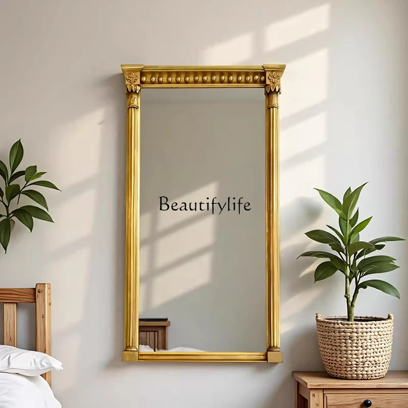 European retro full-length mirror, wall-mounted full-length mirror in the living room entrance
European retro full-length mirror, wall-mounted full-length mirror in the living room entrance