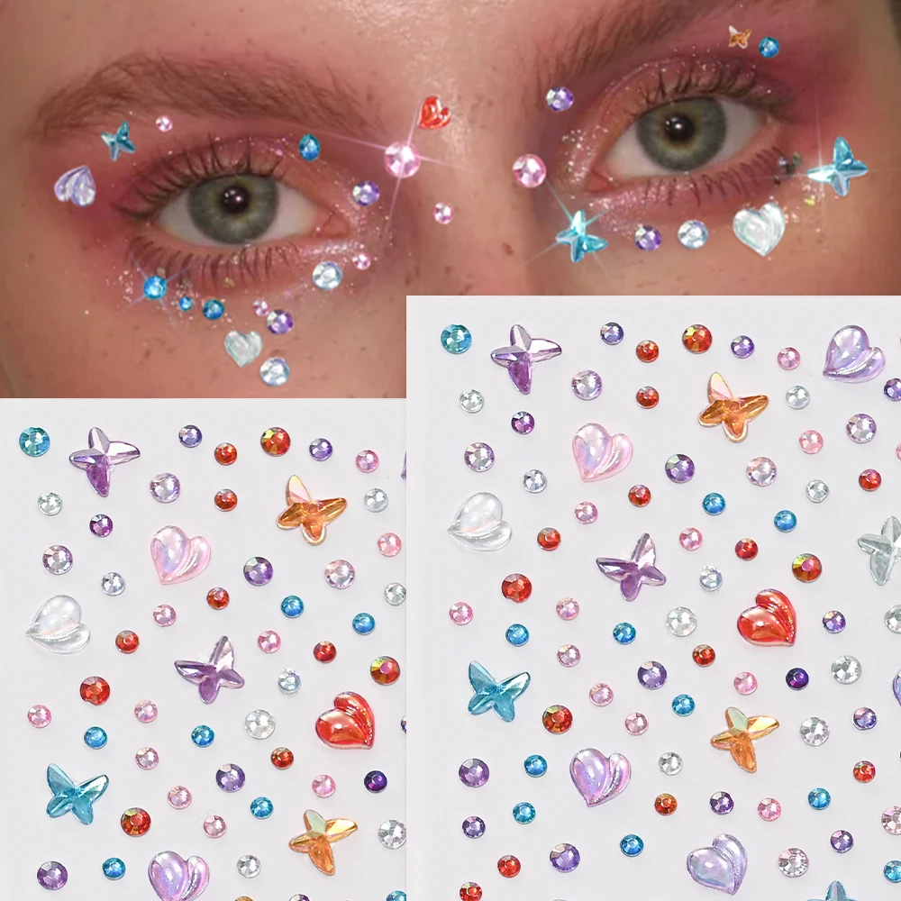 1Pc Round Rhinestone Face Jewels Sticker 3D Butterfly Heart Self-Adhesive Gems for DIY Festival Party Eye & Face Makeup Decor
1Pc Round Rhinestone Face Jewels Sticker 3D Butterfly Heart Self-Adhesive Gems for DIY Festival Party Eye & Face Makeup Decor