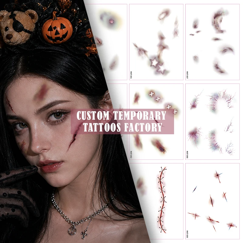 Matte Anti-Glare Realistic Scar Wound Temporary Tattoo Single Sheet for Halloween Costume Party Cosplay Special Effects Makeup
Matte Anti-Glare Realistic Scar Wound Temporary Tattoo Single Sheet for Halloween Costume Party Cosplay Special Effects Makeup