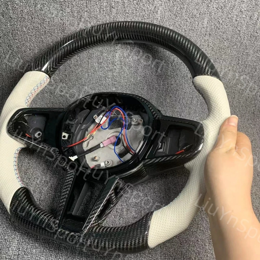 Heated White Leather Carbon Fiber Sport Car Steering Wheel for BMW G01 G02 G20 G30 G80 G82 X3M X5M G15 W/Carbon Button Frame
Heated White Leather Carbon Fiber Sport Car Steering Wheel for BMW G01 G02 G20 G30 G80 G82 X3M X5M G15 W/Carbon Button Frame