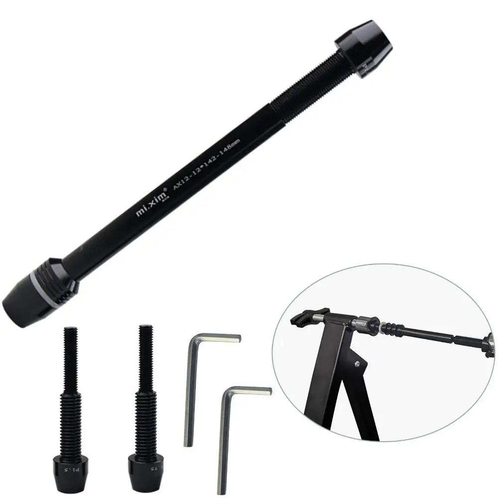 1.0/1.5/ 1.75 Thread Pitch Bike Trainer Thru Axle Aluminum Alloy M12x142 to M12x148mm Bike Hub Rear Shaft Black Bike Hub Parts
1.0/1.5/ 1.75 Thread Pitch Bike Trainer Thru Axle Aluminum Alloy M12x142 to M12x148mm Bike Hub Rear Shaft Black Bike Hub Parts