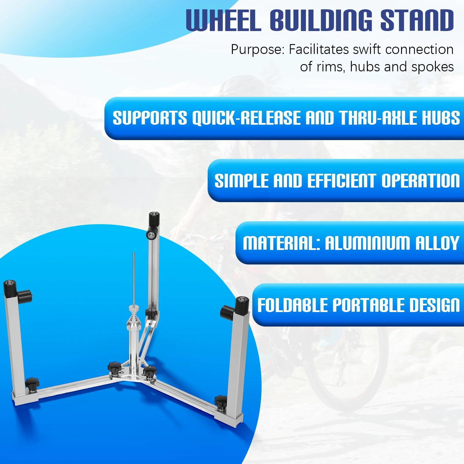 Bike Wheel Set Braiding Table Quick Release Bicycle Mechanics Workstand Adjustable for Efficient Wheel Repair and Spoke Braiding
Bike Wheel Set Braiding Table Quick Release Bicycle Mechanics Workstand Adjustable for Efficient Wheel Repair and Spoke Braiding