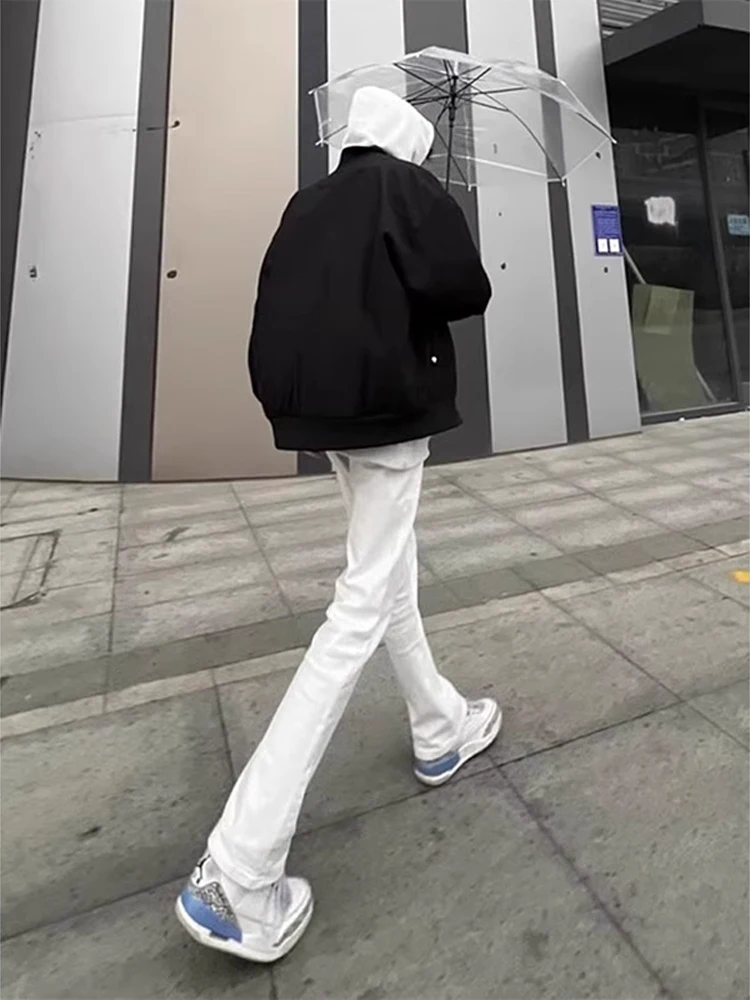 American High Street Vibe Slim Fit White Jeans Clean Fit mid High Waist Lift Pants Men Straight Leg Micro Flare Pants
American High Street Vibe Slim Fit White Jeans Clean Fit mid High Waist Lift Pants Men Straight Leg Micro Flare Pants