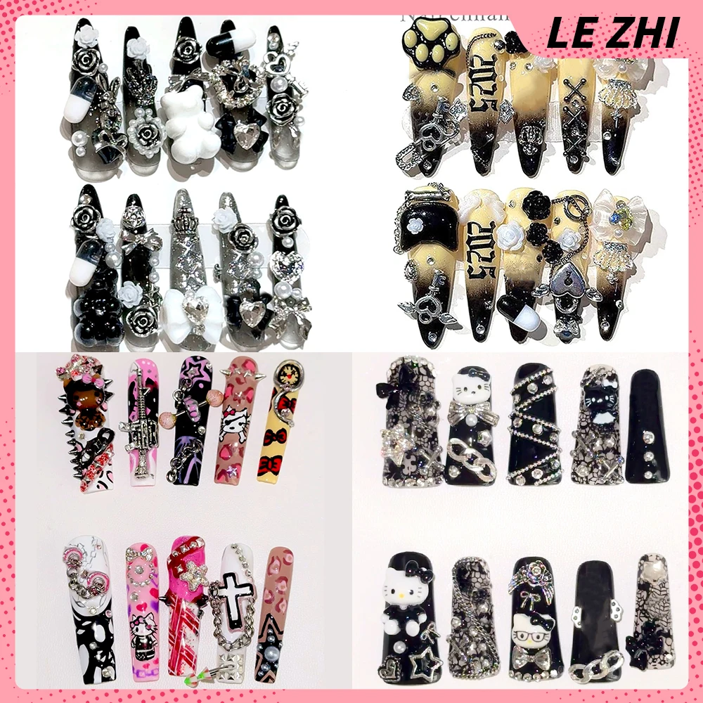 Handmade 3D Long Coffin Stiletto Duckbill Wearable Nail Party Sticker Spice Girl Hello Kitty Diamond Bow Flowers Pearl Fake Nail
Handmade 3D Long Coffin Stiletto Duckbill Wearable Nail Party Sticker Spice Girl Hello Kitty Diamond Bow Flowers Pearl Fake Nail