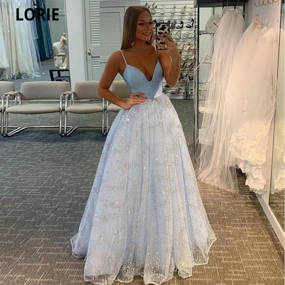 LOIRE Sky Blue Sparkly Tulle Formal Evening Dress 2022 V Neck Spaghetti Straps Prom Dresses Floor Length Celebrity Party Gowns
LOIRE Sky Blue Sparkly Tulle Formal Evening Dress 2022 V Neck Spaghetti Straps Prom Dresses Floor Length Celebrity Party Gowns