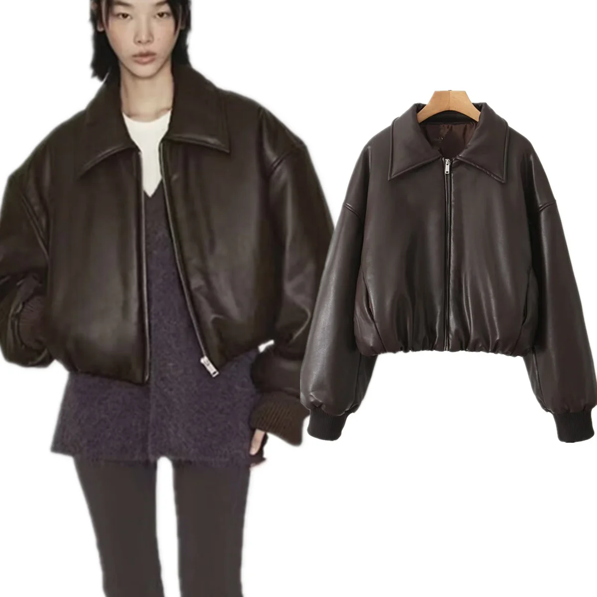 Maxdutti Ins Fashion Blogger Vintage Parka Coat Women French-Style Lazy And Soft Leather Black Color Jacket Women
Maxdutti Ins Fashion Blogger Vintage Parka Coat Women French-Style Lazy And Soft Leather Black Color Jacket Women