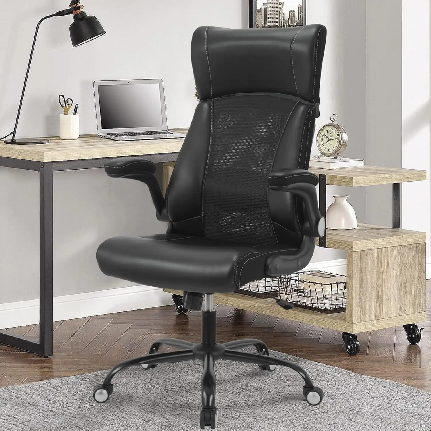 Ergonomic Office Chair, Home Desk Mesh Chair, High Ba Leather Computer Chairs, Executive Chairs With Flip-Up Arm & Lumbar
Ergonomic Office Chair, Home Desk Mesh Chair, High Ba Leather Computer Chairs, Executive Chairs With Flip-Up Arm & Lumbar